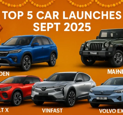 Top 5 upcoming cars in September 2025 in India – Maruti Suzuki Escudo, Mahindra Thar facelift, Citroen Basalt X, VinFast VF7, Volvo EX30