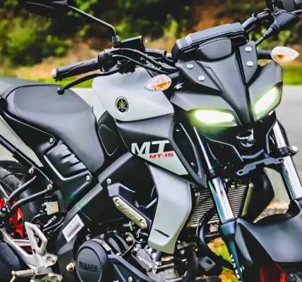 Yamaha MT-15 streetfighter motorcycle side view