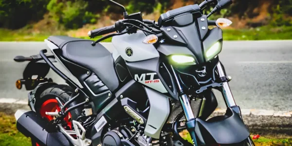 Yamaha MT-15 streetfighter motorcycle side view