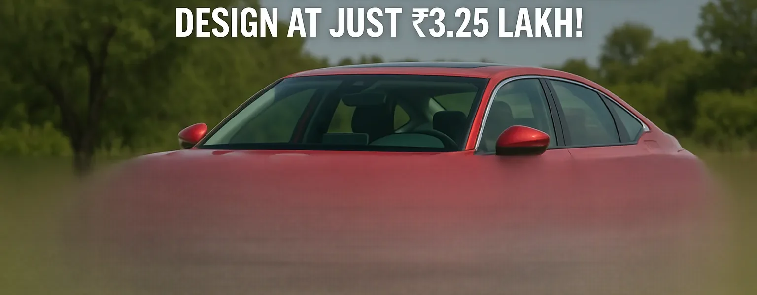 लाल Honda Civic 2025 स्पोर्ट सेडान, LED हेडलाइट और एयरोडायनामिक डिज़ाइन के साथ बाहर खड़ी हुई।